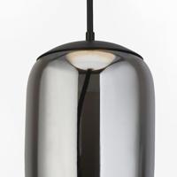 Searchlight Hanglamp GlasLisbon zwart met smoke cilinderglas - 75132-1SM - thumbnail