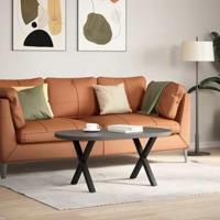 Salontafelpoten 2 st X-vormig 60x(42-43) cm staal zwart - thumbnail