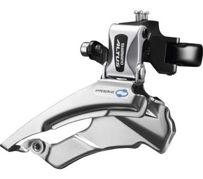 SHIMANO Voorderailleur 3 x 7/8-speed altus fd-m313 down swing/dual pull - met hoge klem - 42-48t (66-69°) - zwart/zilver