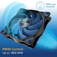 Akasa ALUCIA SC Computer behuizing, Processor Ventilator 14 cm Zwart, Blauw 1 stuk(s) - thumbnail