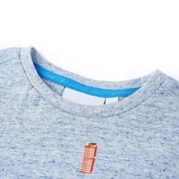 Kindershirt 92 gemleerd blauw - thumbnail
