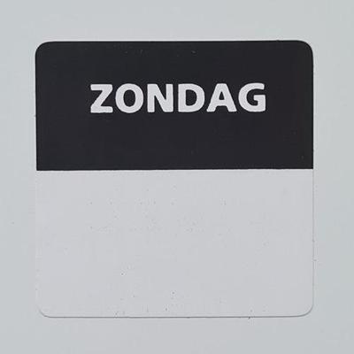 Etiket zondag wit/zwart 25x25mm 500 st