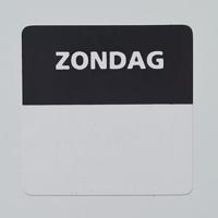 Etiket zondag wit/zwart 25x25mm 500 st - thumbnail