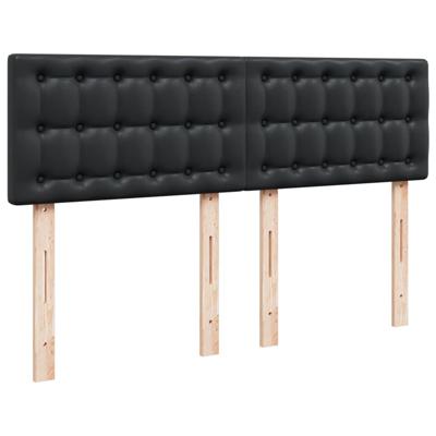 Boxspring met matras kunstleer zwart 140x190 cm - thumbnail