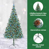Kunstkerstboom met 300 LED Groen 210 cm PVC en Staal - thumbnail