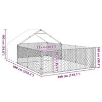 Hondenkennel met ren 6x3x1,9 m gegalvaniseerd staal - thumbnail