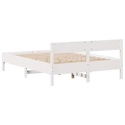 Bedframe zonder matras massief grenenhout wit 140x190 cm