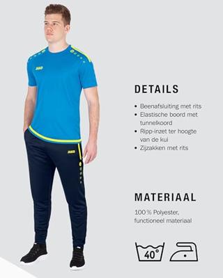 JAKO 8495 Trainingsbroek Active - Marine/Fluogeel - S