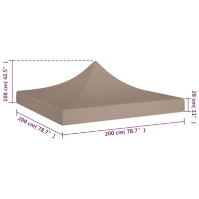 VidaXL Partytentdak 270 g/m² 2x2 m taupe - thumbnail
