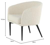 Nohr Fauteuil 'Jennilee' Teddy, kleur Wit - thumbnail