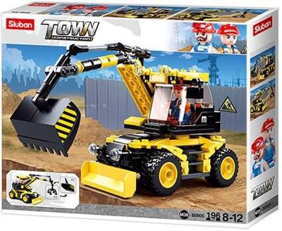 Sluban Wheeled Excavator bouwstenen set