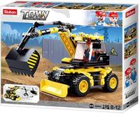 Sluban Wheeled Excavator bouwstenen set - thumbnail