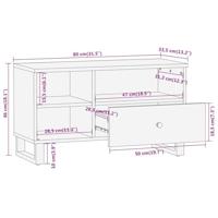 Tv-meubel 80x33,5x46 cm massief mangohout bruin en zwart - thumbnail
