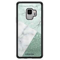Samsung Galaxy S9 glazen hardcase - Minty marmer collage - thumbnail