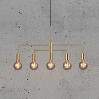 Hanglamp messing kroonluchter &apos;Gloom&apos; Nordlux 5 fittingen rond 74 cm - thumbnail