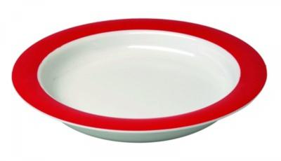 Ornamin bord groot wit/rood