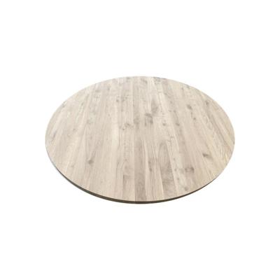 Eiken salon tafelblad rond, diameter 50 cm en dikte 4 cm massief eiken