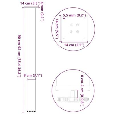 Bartafelpoten 4 st 90-92 cm staal antraciet - thumbnail
