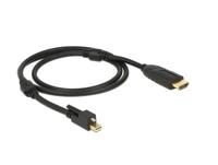 Delock 83732 Kabel mini DisplayPort 1.2 male met schroef > HDMI male 4K Actief zwart 5 m - thumbnail