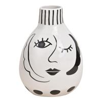 Vaas van keramiek in zwart/wit (B/H/D) 15x20x13cm - thumbnail