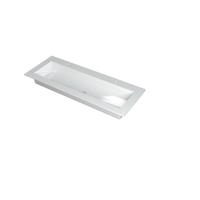 INK Kraft Wastafel Enkele Bak 2 Kraangaten - 1200x450x10 mm - Glans Wit - thumbnail