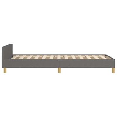 Bedframe met hoofdeinde stof donkergrijs 100x200 cm Bedframe met hoofdeinde stof donkergrijs 100x200 cm
