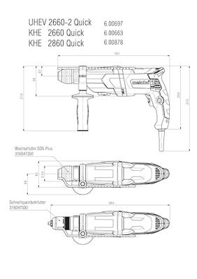 Metabo UHE 2660-2 Quick SET Combihamer | 800w 2.8J + SDS-plus-boor-/beitelset (10-dlg) - 600697510 - thumbnail
