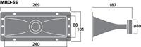 Monacor MHD-55 Hogetonen hoorn met driver 30 W 8 Ω - thumbnail