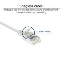 ACT Witte 0,5 meter LSZH U/FTP CAT6A datacenter slimline patchkabel snagless met RJ45 connectoren - thumbnail