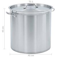 Kookpan 71 L 45x45 cm roestvrij staal - thumbnail