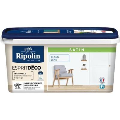 Multi-support decoratieve spiritusverf - RIPOLIN - 446523 - Lenk wit - Satijn - 2,5 L