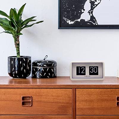 NeXtime NE-5228WI Flipklok 18x10x7 cm Wit/Zwart