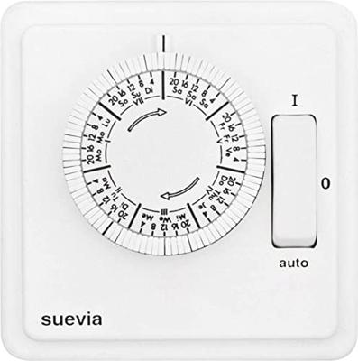 Suevia SU280439 Inbouwschakelklok Analoog Weekprogramma 1200 W IP20 AAN/AUTO/UIT-programma Suevia SU280439 Inbouwschakelklok Analoog Weekprogramma 1200 W IP20 AAN/AUTO/UIT-programma
