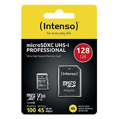 Intenso Professional microSDXC-kaart 128 GB Class 10, UHS-I Incl. SD-adapter Intenso Professional microSDXC-kaart 128 GB Class 10, UHS-I Incl. SD-adapter