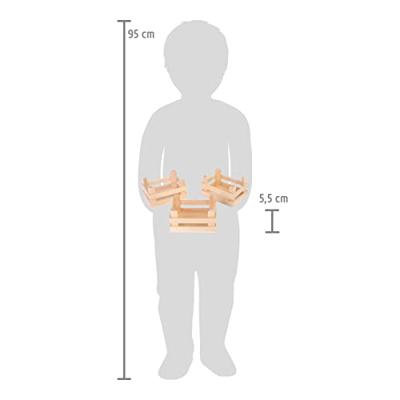 Small Foot houten kratjes klein 10x8x5,5cm, set van 3