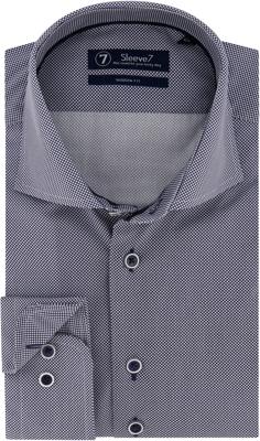 Sleeve7 Heren Overhemd Navy Witte Stippen Print Modern Fit Sleeve7 Heren Overhemd Navy Witte Stippen Print Modern Fit