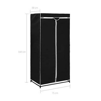 VidaXL Kledingkast 75x50x160 cm zwart VidaXL Kledingkast 75x50x160 cm zwart