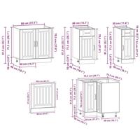 11-delige Keukenkastenset Lucca bewerkt hout glanzend wit - thumbnail