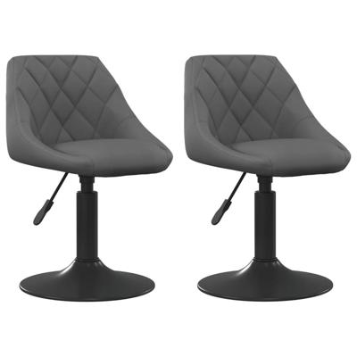 Eetkamerstoelen draaibaar 2 st fluweel donkergrijs
