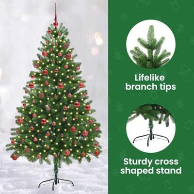 VidaXL Kerstboom met 300 led met standaard groen 180 cm pe