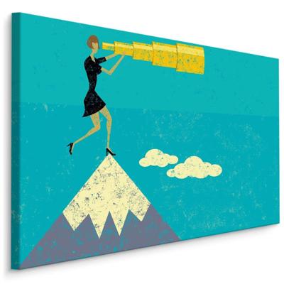 Schilderij - Spioneren op een Berg, 5 maten, Premium Print