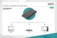 DIGITUS DA-71112 - Storage enclosure - mSATA - SATA 6Gb/s - 6 Gbit/s - USB 3.0 - zwart - thumbnail