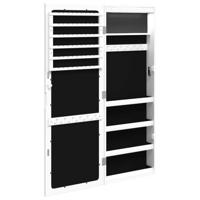 VidaXL Sieradenkast met spiegel en led wandgemonteerd wit - thumbnail