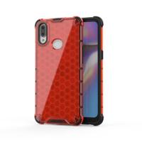 Voor Galaxy A10s shock proof honingraat PC + TPU case (rood) - thumbnail