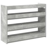 VidaXL Schoenenrek 80x25x62 cm bewerkt hout betongrijs - thumbnail