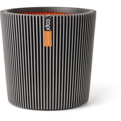 Kegelvormige vaas - CAPI EUROPE - Groef NL - 36 x 34 cm - Antraciet