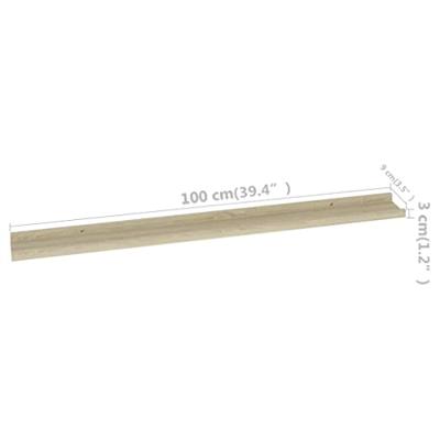 VidaXL Wandschappen 2 st 100x9x3 cm sonoma eikenkleurig