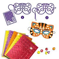 Creatieve set Jungle dieren 5 maskers DJECO meerkleurig - thumbnail