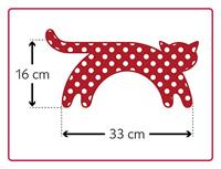 Leschi Verwarmingskussen Minina kat L - polkadot rood/zwart - thumbnail