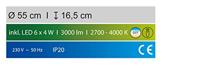 Fischer & Honsel Chromen plafondlampCross TW Ø 55cm - 20925 - thumbnail